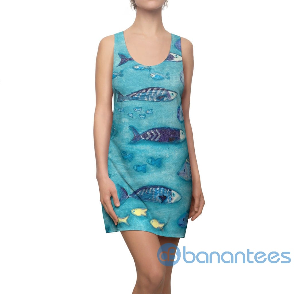 fishes-under-water-drawing-art-racerback-dress-for-women-1-SXQCY.jpg Fishes Under Water Drawing Art Racerback Dress For Women Product Photo