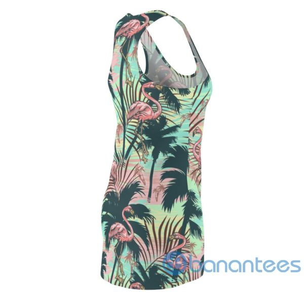 Flamingo And Tropical Palm Tree Art Racerback Dress Product Photo
