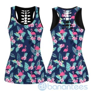 Flamingo Tropical Hollow Tank And Legging Outfit Product Photo