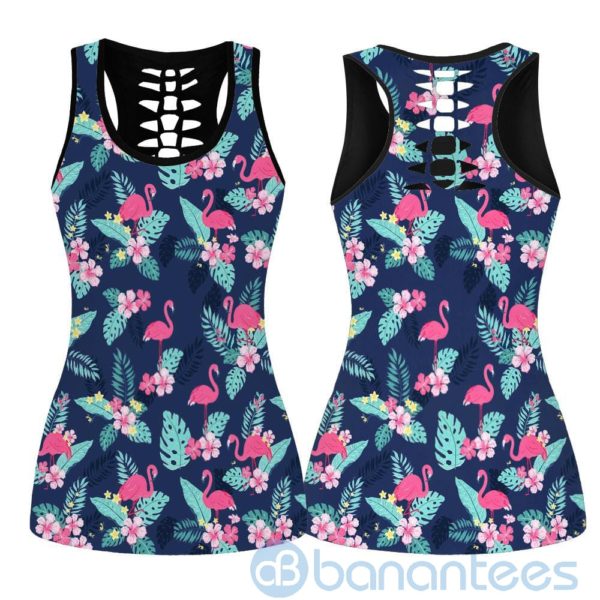 Flamingo Tropical Hollow Tank And Legging Outfit Product Photo