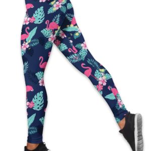 Flamingo Tropical Hollow Tank And Legging Outfit Product Photo