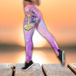 Floral Anchor Hollow Tank And Legging Outfit Product Photo