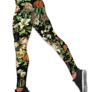 Floral Garden Yoga Hollow Tank And Legging Outfit Product Photo