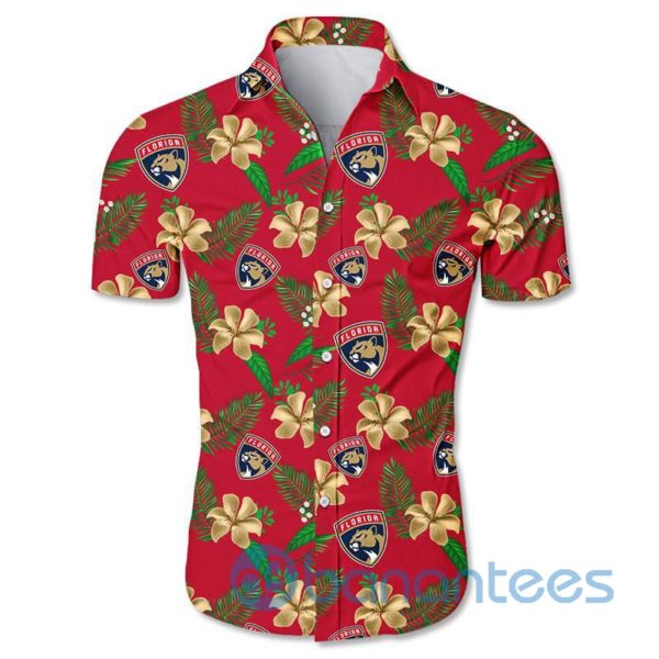 Florida Panthers Floral Short Sleeves Hawaiian Shirt Product Photo