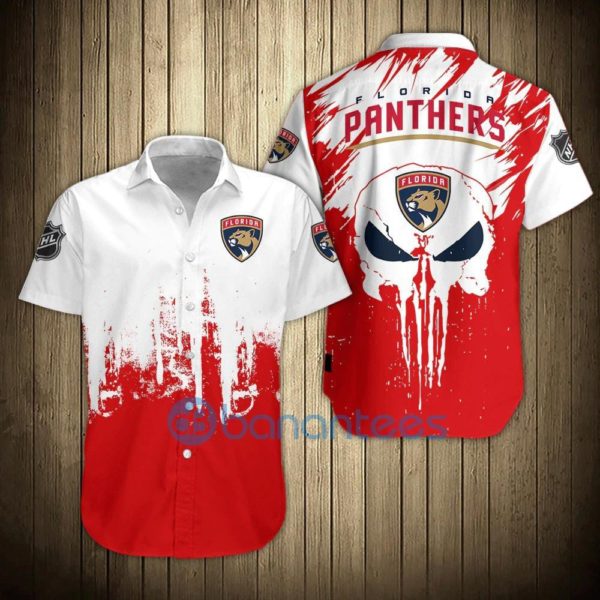 Florida Panthers Skull Short Sleeves Hawaiian Shirt Product Photo
