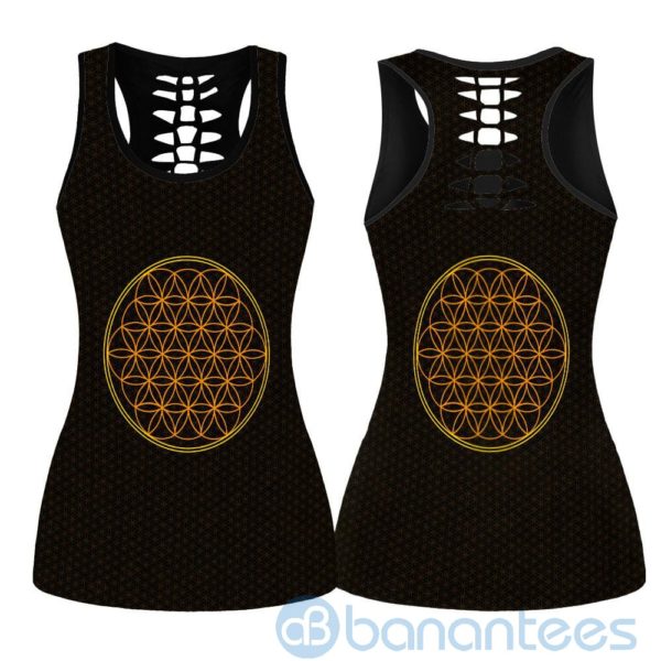 Flower Of Life Yoga Hollow Tank And Legging Outfit Product Photo
