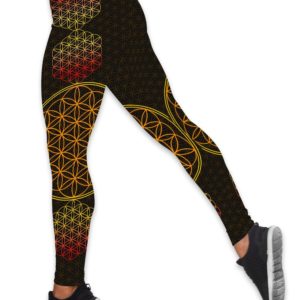 Flower Of Life Yoga Hollow Tank And Legging Outfit Product Photo