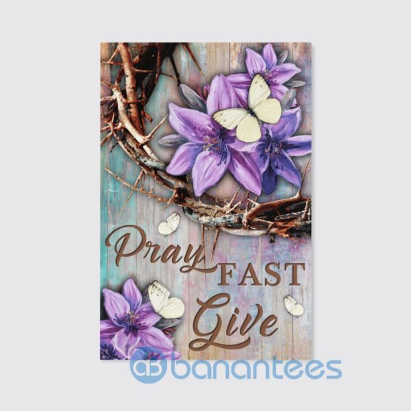 Flowers And Butterflies Pray Fast Give Wall Art Canvas Product Photo