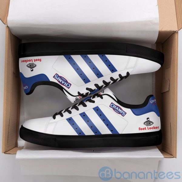 Foot Locker Champs Sports Blue Striped White Low Top Skate Shoes Product Photo