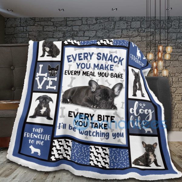 French Bulldog I'll Be Watching You Sherpa Blanket Product Photo