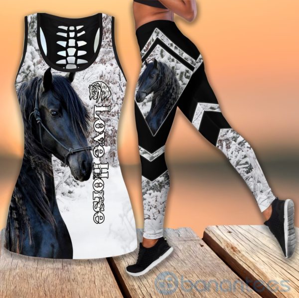 Friesian Horse Tank Top Legging Set Outfit Product Photo