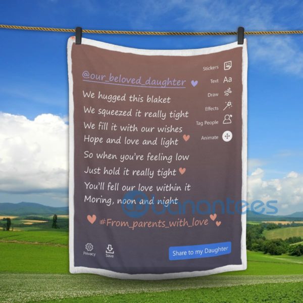 From Parents With Love Facebook Story Share Sherpa Blanket Product Photo