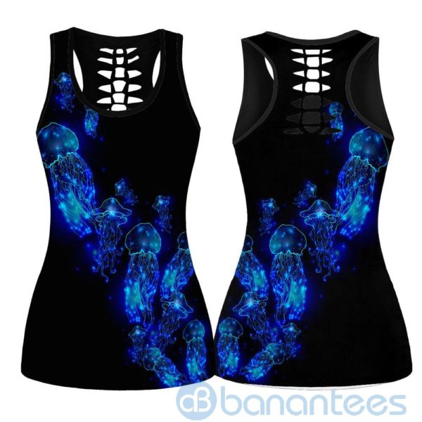 Galaxy Sporty Jelly Yoga Hollow Tank And Legging Outfit Product Photo
