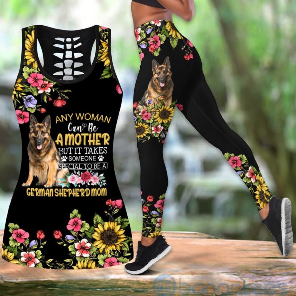 German Shepherd Flowers Tank Top Legging Set Outfit Product Photo