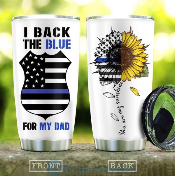 Gift For Dad Back The Blue For My Dad Sunflower Tumbler Product Photo