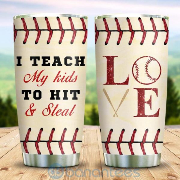 Gift For Dad Baseball Dad Hit And Steal Tumbler Product Photo