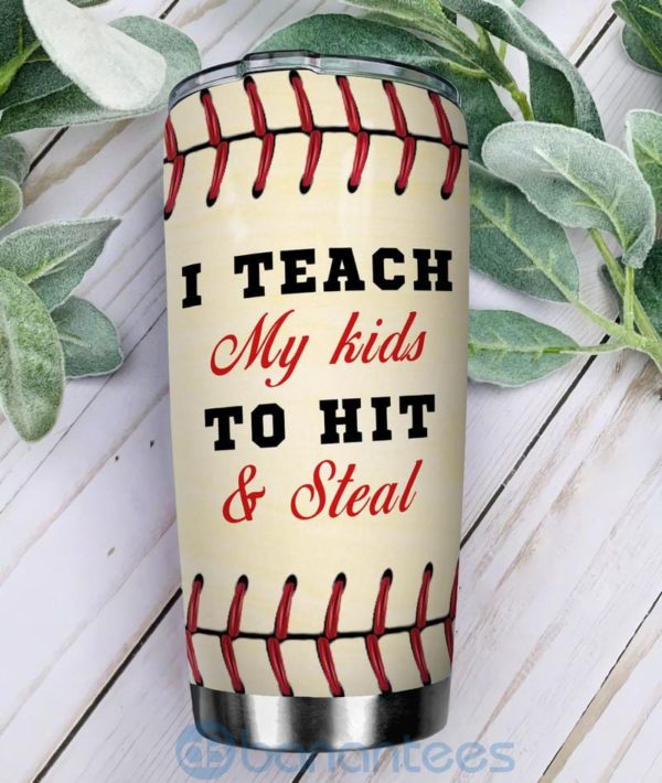 Gift For Dad Baseball Dad Hit And Steal Tumbler Product Photo