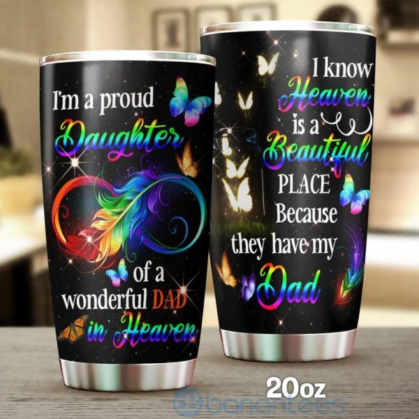 Gift For Dad Butterfly Prod Daughter Of Heaven Dad Tumbler Product Photo