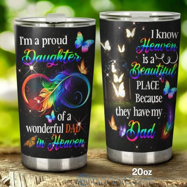 Gift For Dad Butterfly Prod Daughter Of Heaven Dad Tumbler Product Photo