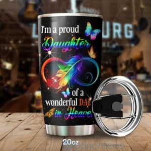Gift For Dad Butterfly Prod Daughter Of Heaven Dad Tumbler Product Photo