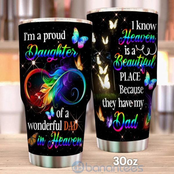 Gift For Dad Butterfly Prod Daughter Of Heaven Dad Tumbler Product Photo