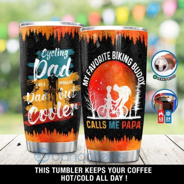 Gift For Dad Cycling Dad Papa Tumbler Product Photo