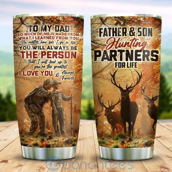 Gift For Dad Father And Son Deer Hunting Together Tumbler Product Photo