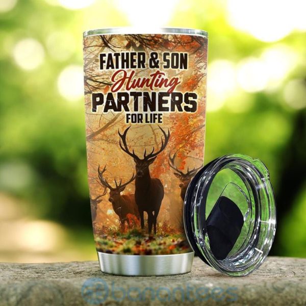 Gift For Dad Father And Son Deer Hunting Together Tumbler Product Photo