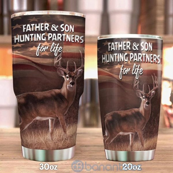Gift For Dad Father And Son Hunting Partners For Life Tumbler Product Photo