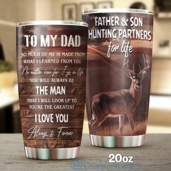 Gift For Dad Father And Son Hunting Partners For Life Tumbler Product Photo