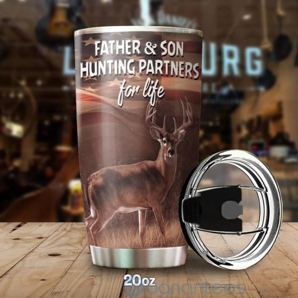 Gift For Dad Father And Son Hunting Partners For Life Tumbler Product Photo