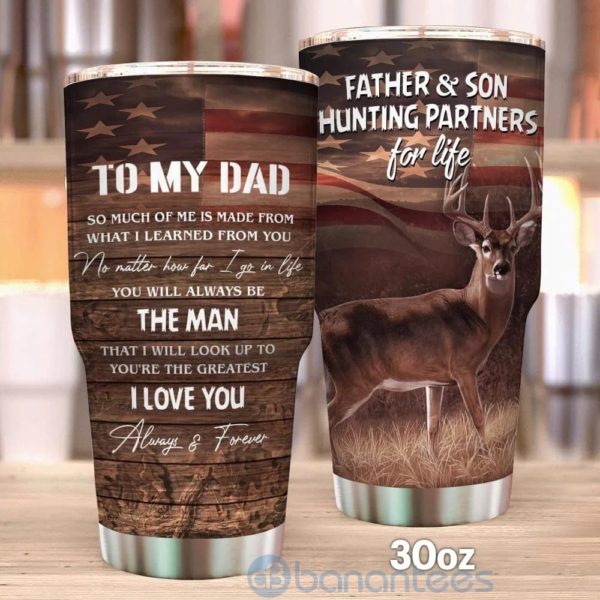 Gift For Dad Father And Son Hunting Partners For Life Tumbler Product Photo