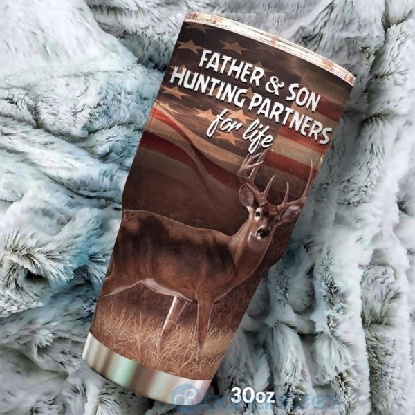 Gift For Dad Father And Son Hunting Partners For Life Tumbler Product Photo