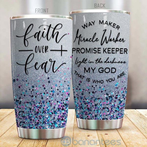Gift For Dad Jesus Faith Over Fear Tumbler Product Photo