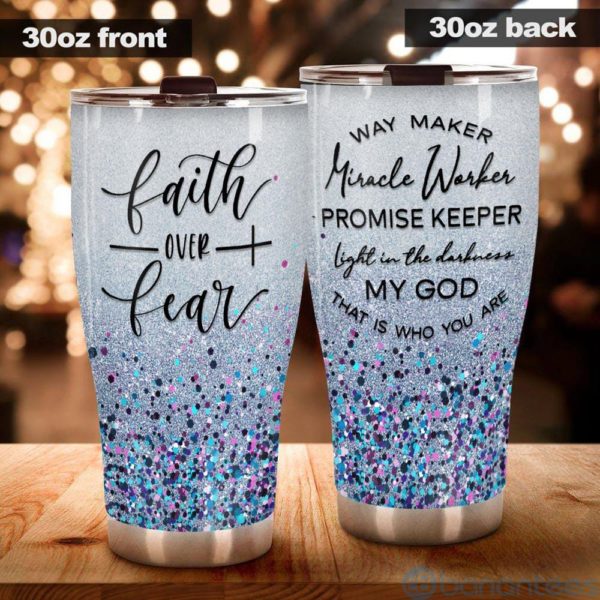 Gift For Dad Jesus Faith Over Fear Tumbler Product Photo
