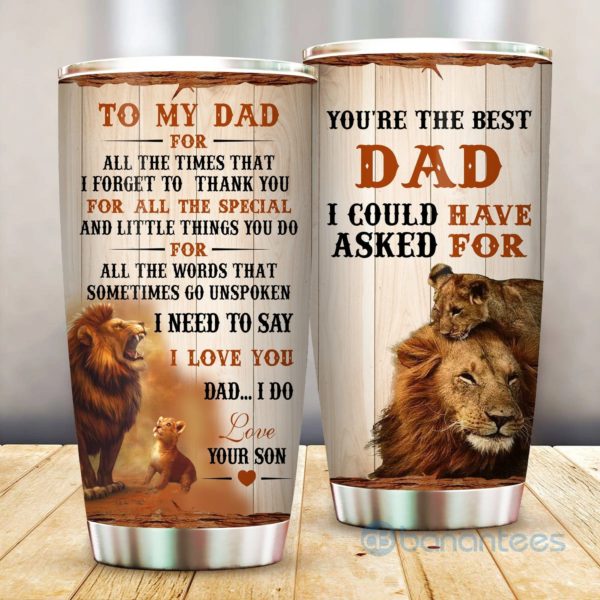 Gift For Dad Lion You Are The Best Dad I Have Could Asked For Tumbler Product Photo