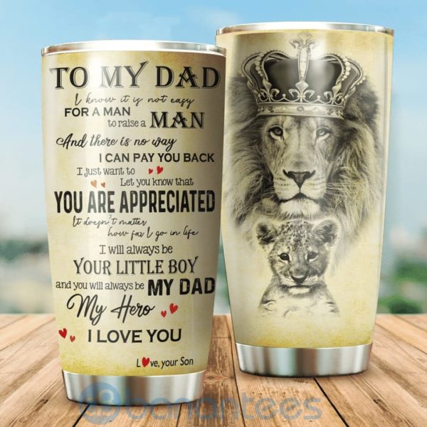 Gift For Dad My Strong Lion Dad My Hero Tumbler Product Photo