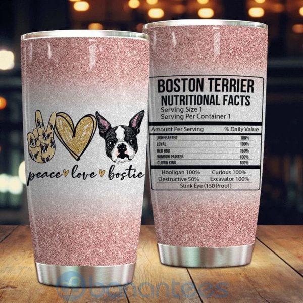 Gift For Dad Peace Love Bostie Tumbler Product Photo