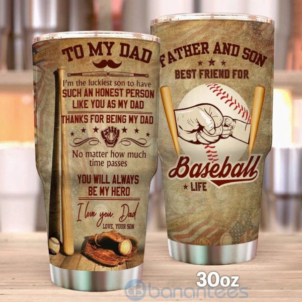 Gift For Dad Thank For Being My Dad Baseball Tumbler Product Photo