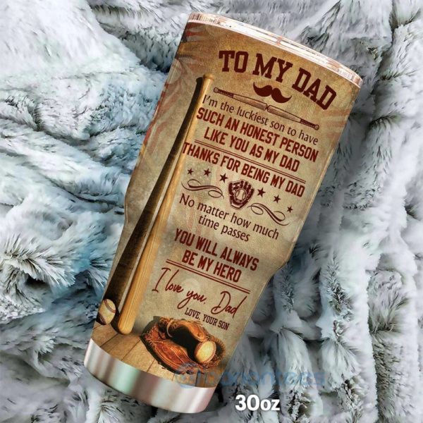 Gift For Dad Thank For Being My Dad Baseball Tumbler Product Photo