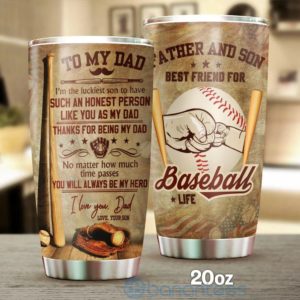 Gift For Dad Thank For Being My Dad Baseball Tumbler Product Photo