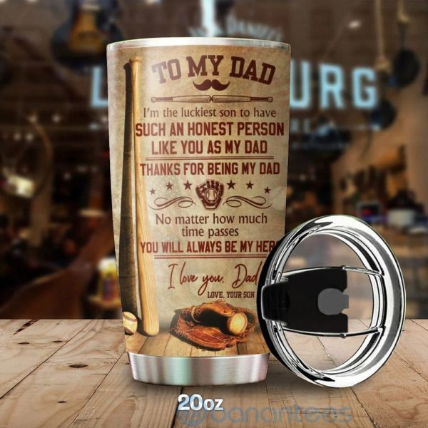 Gift For Dad Thank For Being My Dad Baseball Tumbler Product Photo