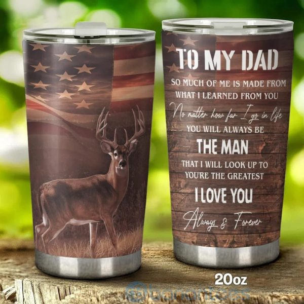 Gift For Dad To My Dad Deer Hunting Tumbler KmY Product Photo