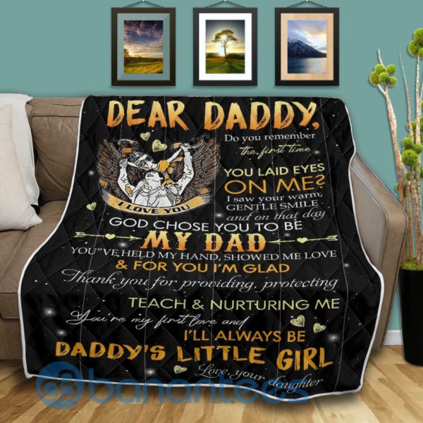 Gift For Dad, Daddy's Little Girl Quilt Blanket Product Photo