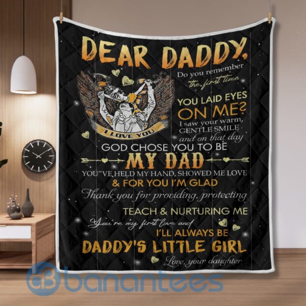 Gift For Dad, Daddy's Little Girl Quilt Blanket Product Photo