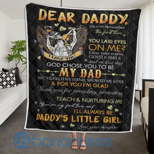 Gift For Dad, Daddy's Little Girl Quilt Blanket Product Photo