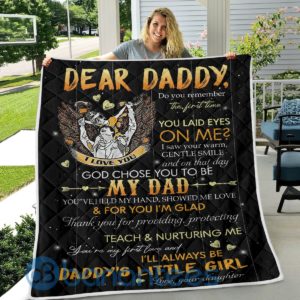 Gift For Dad, Daddy's Little Girl Quilt Blanket Product Photo
