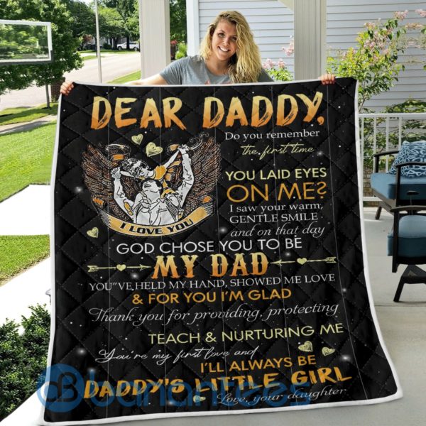 Gift For Dad, Daddy's Little Girl Quilt Blanket Product Photo