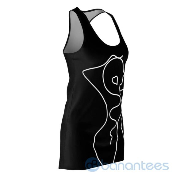 Girl Line Art Simple Design Black Racerback Dress For Women Product Photo