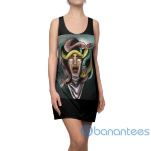 Girl With Snake Mystery Art Design Black Racerback Dress For Women Product Photo